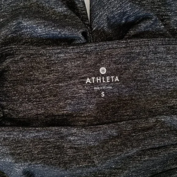 Athleta Black Heathered Cropped Leggings Size Small Cutout hem detail - Picture 4 of 4
